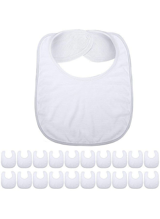 20 Pieces Sublimation Blanks White Bibs For Baby Decorating Washable Reusable Fabric Bibs (White)
