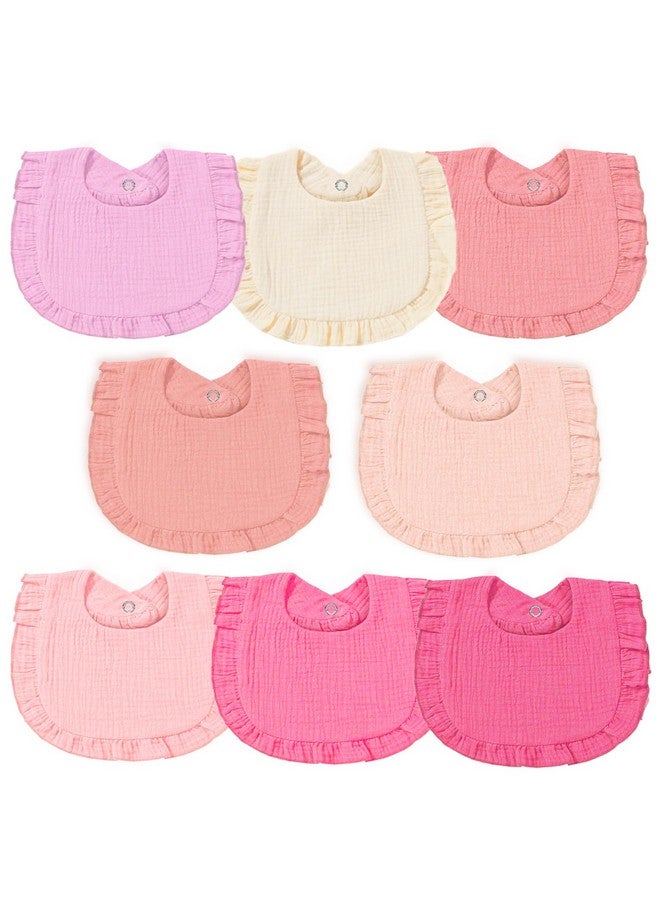 Baby Muslin Bibs Bandana Drool Baby Bibs For Girls Adjustable 100% Cotton Soft Baby Bibs For Drooling And Teething Organic Solid Colors Lapshoulder Bibs