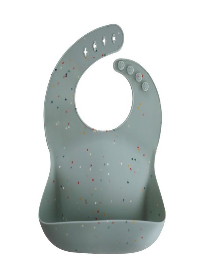 Silicone Bib Cambridge Blue Confetti