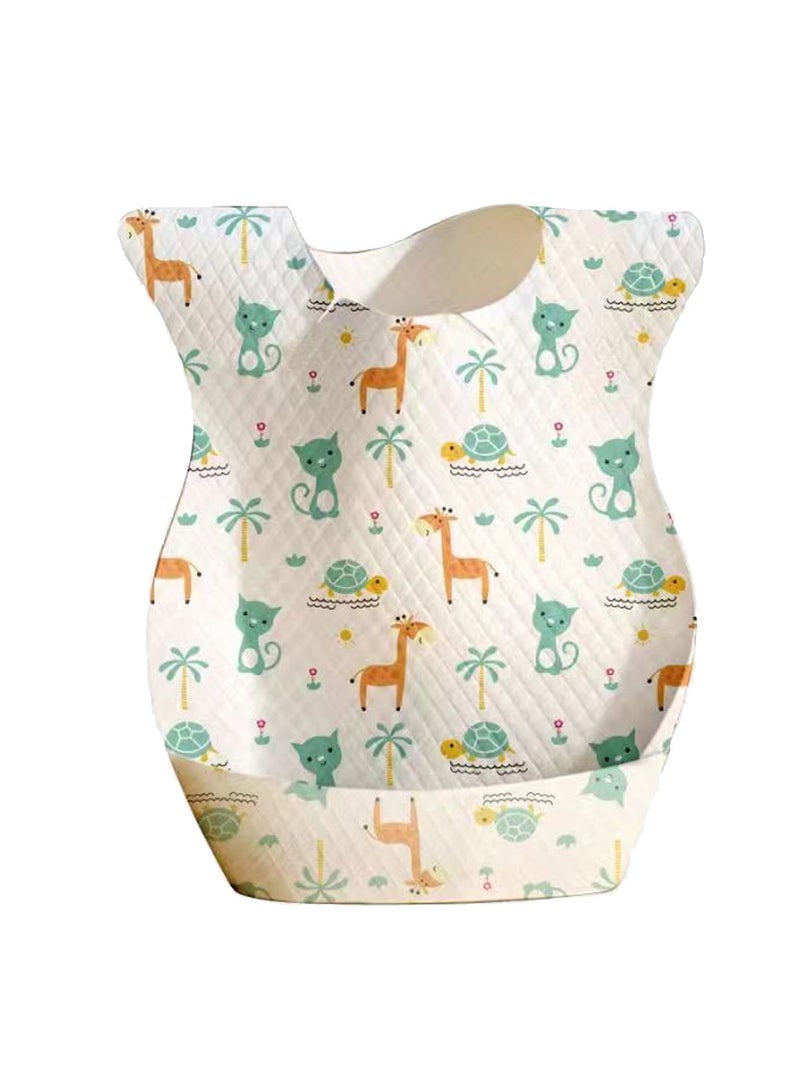 Star Babies Disposable Bibs - Pack of 100 - Giraffe Print-New