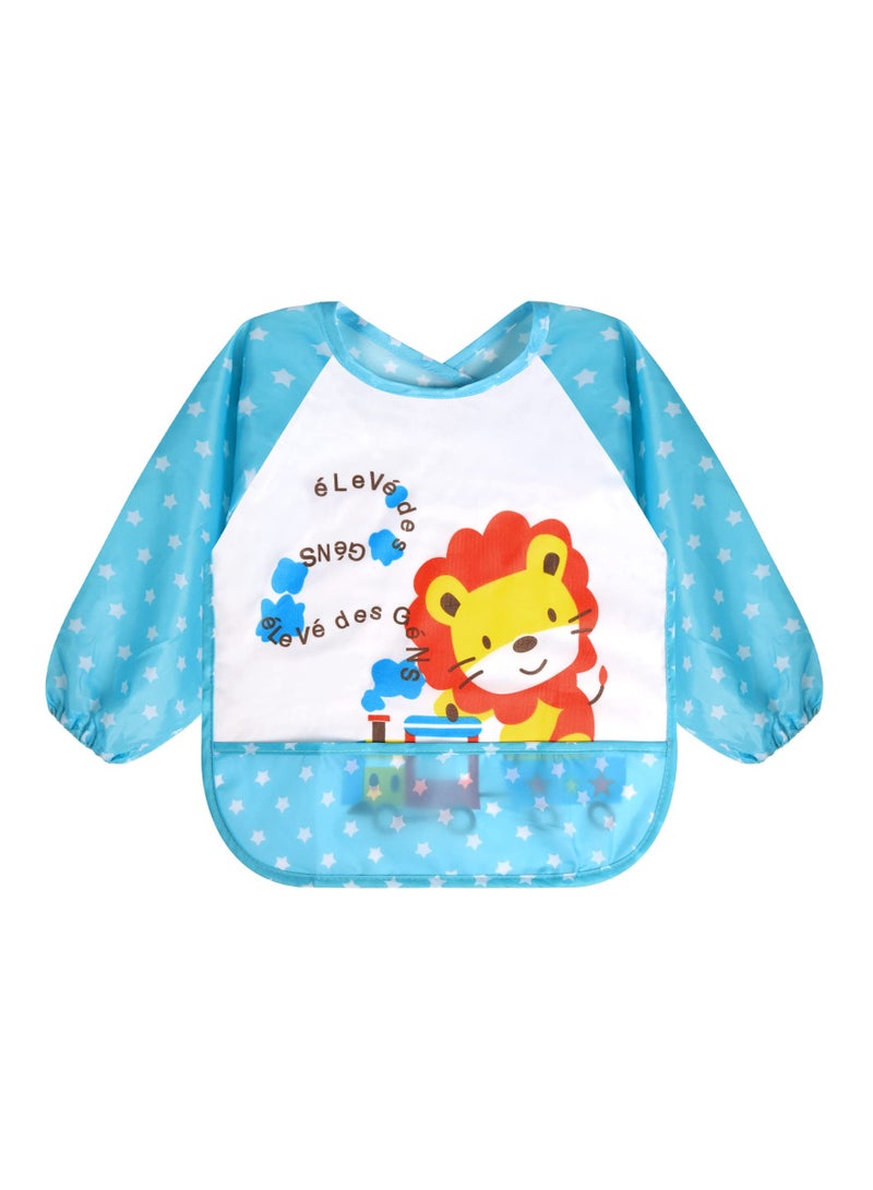 Waterproof Long Sleeve Baby Bibs, Sleeved Smock for Toddlers 6-36 Months, Perfect for Messy Mealtimes and Art Activities, Easy to Clean and Comfortable Fit.