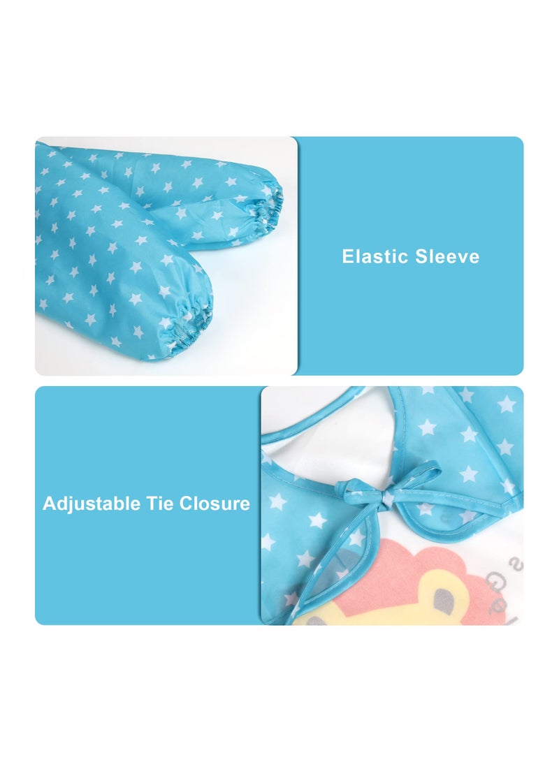 Waterproof Long Sleeve Baby Bibs, Sleeved Smock for Toddlers 6-36 Months, Perfect for Messy Mealtimes and Art Activities, Easy to Clean and Comfortable Fit.