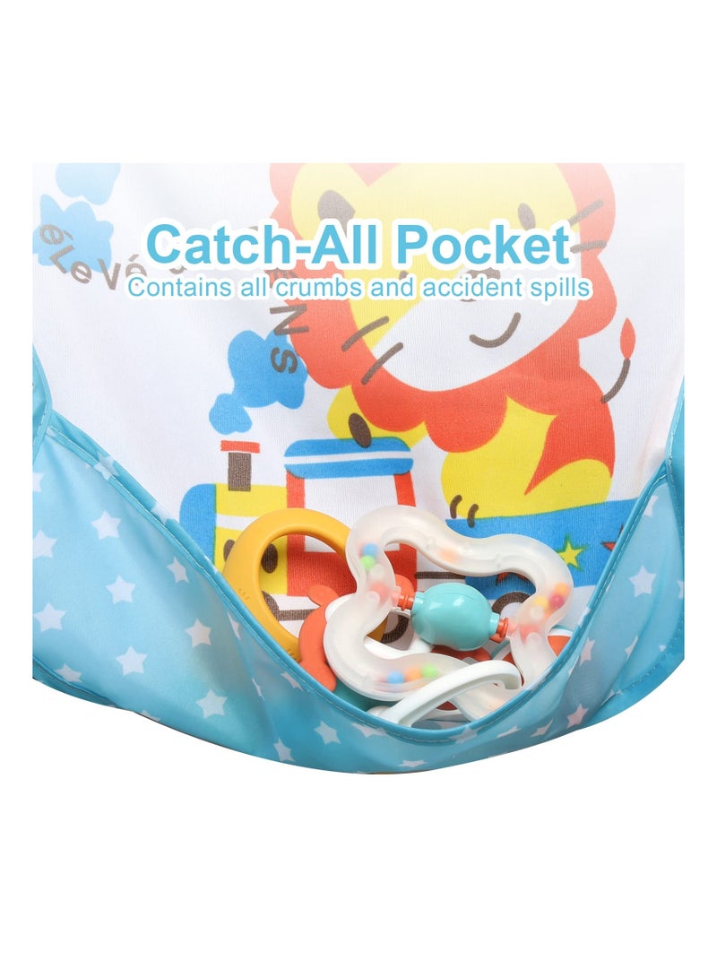 Waterproof Long Sleeve Baby Bibs, Sleeved Smock for Toddlers 6-36 Months, Perfect for Messy Mealtimes and Art Activities, Easy to Clean and Comfortable Fit.