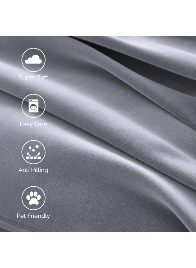 King Size Blanket All Season Luxury Warm Lightweight Durable Pill Resistant Bed Blankets Perfect For Bed Couch Sofa Grey Bed Blankets King Size Hotel Quality 90 X 108 Inch Grey