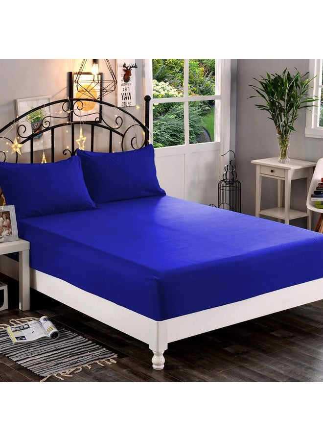 Premium Hotel Quality 1 Piece Fitted Sheet Luxury And Softest 1500 Thread Count Egyptian Quality Bedding Fitted Sheet Deep Pocket Up To 16 Inch Wrinkle And Fade Resistant Full Royal Blue