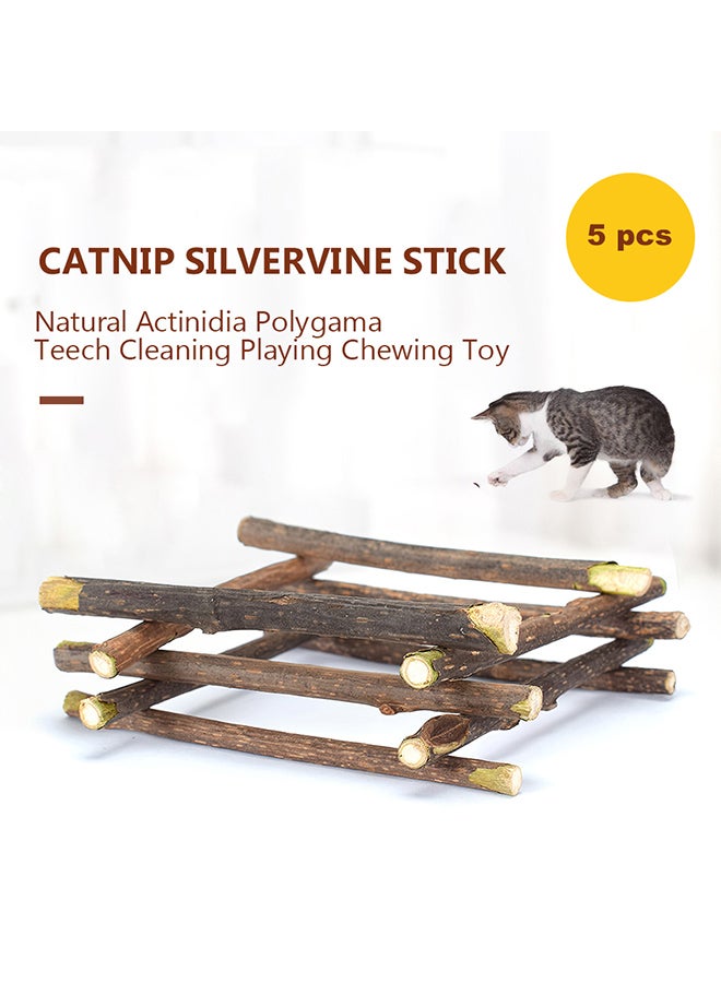 5-Piece Catnip Chew Toy Brown 15grams