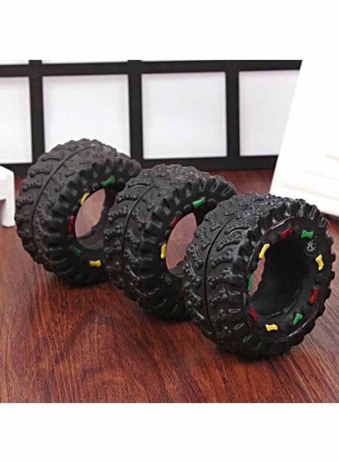 Training Squeaky Toy Tyre Black 8x8x3.5cm