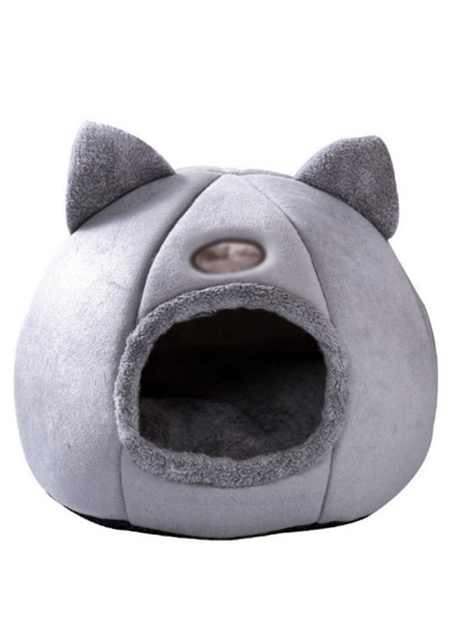 Semi-Enclosed Pet Sleeping Bed Grey 35x15x20cm