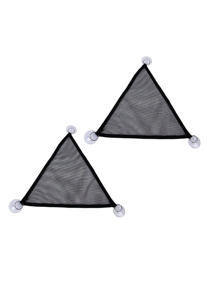 2-Piece Pet Hammock Hanging Triangular Swing Net Bed Set Black