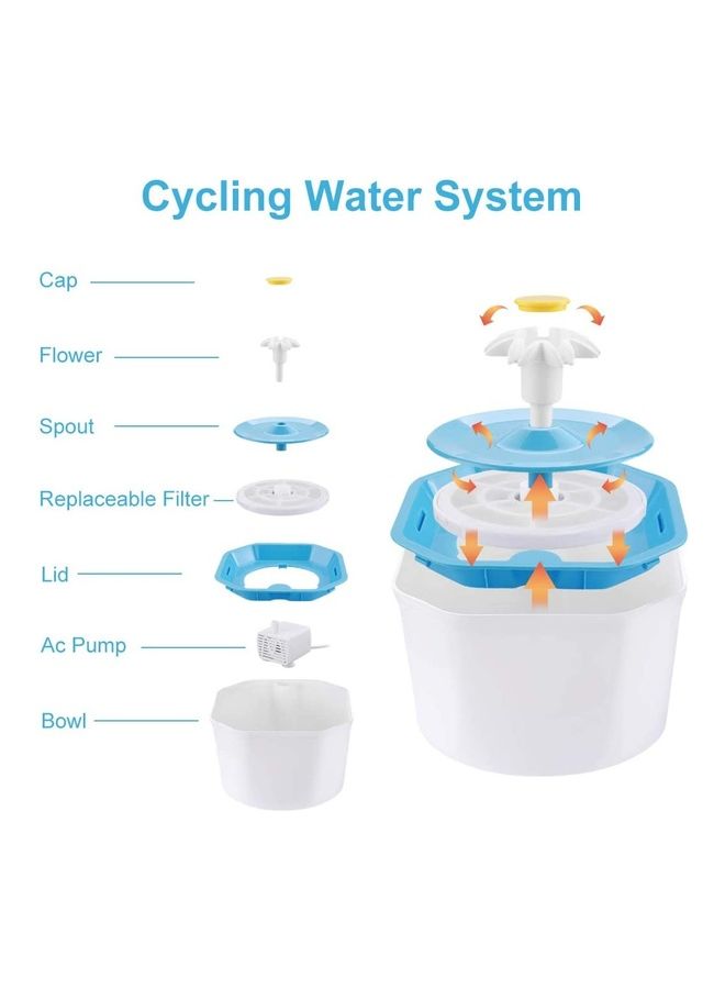 Automatic Pet Water Fountain White/Blue