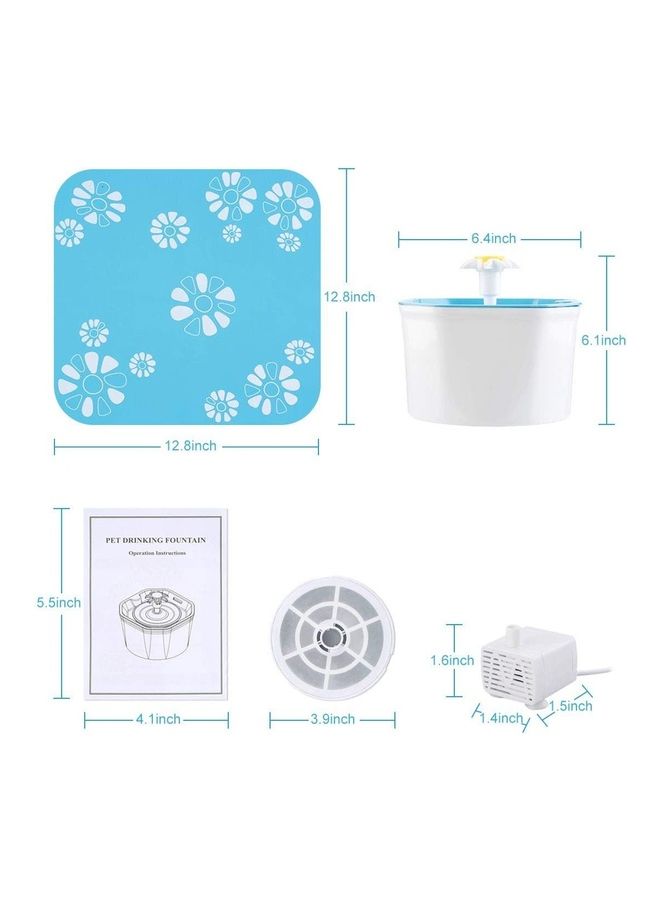 Automatic Pet Water Fountain White/Blue