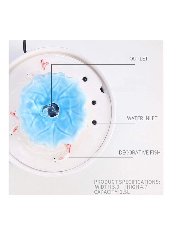 Automatic Pet Drinking Water Fountain White/Blue