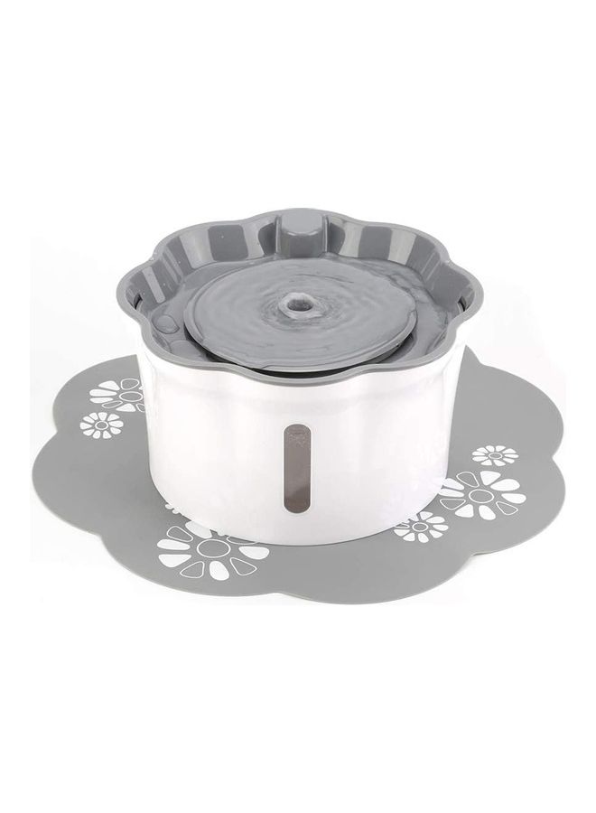 2.6L Flower Shape Pet Smart Water Dispenser White/Grey