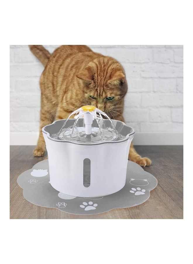 2.6L Flower Shape Pet Smart Water Dispenser White/Grey