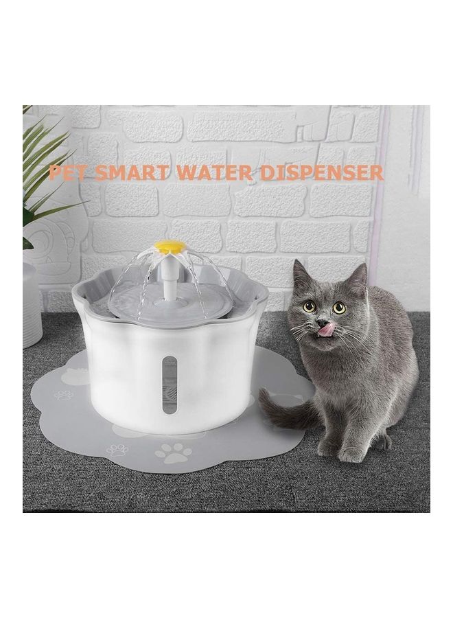 2.6L Flower Shape Pet Smart Water Dispenser White/Grey