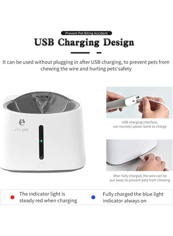 1.5L Automatic Cat Water Dispenser White/Grey