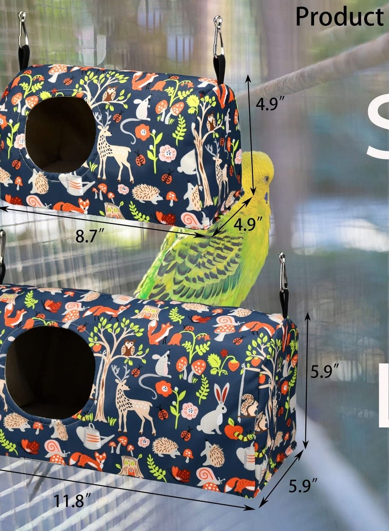 Cozy Parrot Hammock Bed, Winter Hanging Bird Nest for Parakeets, Soft and Warm Polyester Fabric, Washable and Durable, Provides a Comfy Hideway for Your Feathered Friends. (S)