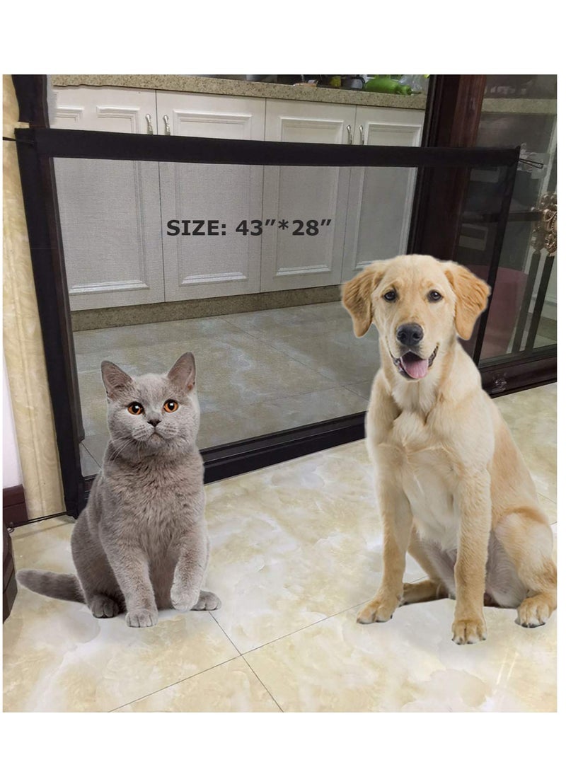 Retractable Baby Gate Magic Pet Gate for The House Providing a Safe Enclosure to Play and Rest, 110cm*72cm