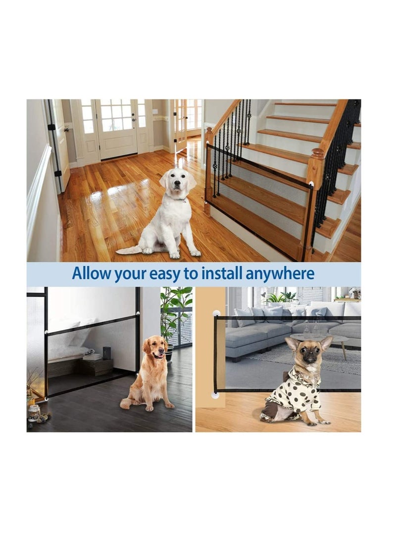 Retractable Baby Gate Magic Pet Gate for The House Providing a Safe Enclosure to Play and Rest, 110cm*72cm