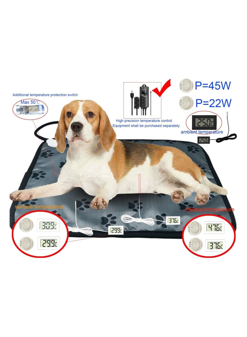 Pet Heating Pad, for Medium Dogs Cats, Heated Bed Mat Indoor Electric Dog Heating Pad, Waterproof Cat Heating Pad Chew Proof Cord, Easy Clean