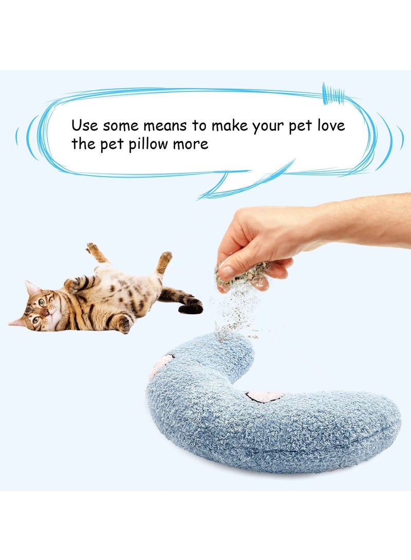 Pillow for Cats, Ultra Soft Fluffy Pet Calming Toy Half Donut Cuddler, Deep Sleep U-Shaped Accompanying Small Pillow, Protect Pet's Cervical Spine for Joint Relief Sleeping Improve Machine Washable