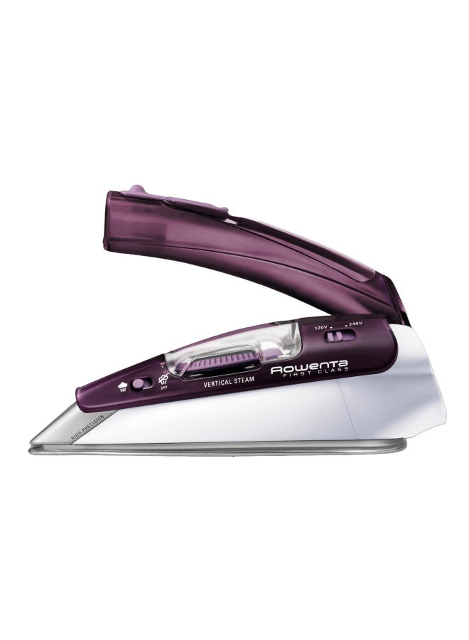 Rowenta Travel Iron Pro Compact Stainless Steel Soleplate Steam Iron For Clothes 200 Microsteam Holes 1000 Watts Ironing Fabric Steamer Dual Voltage Purple Mini Iron Da1560