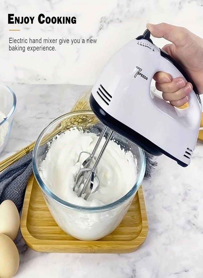 Handheld Electric Egg beater Household Automatic Mixer Egg White and Cream Beater 7 Speed Stainless Steel