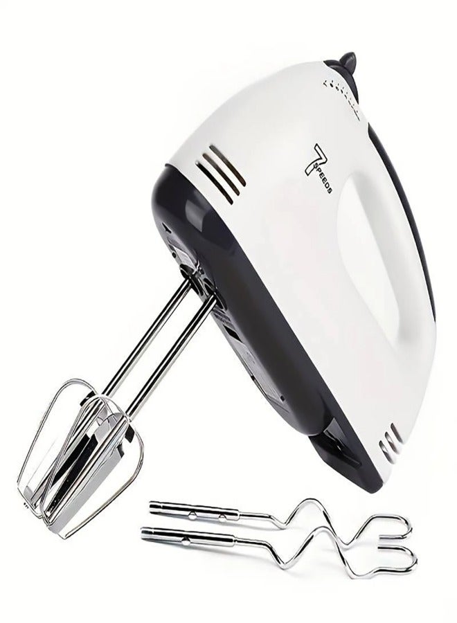 Handheld Electric Egg beater Household Automatic Mixer Egg White and Cream Beater 7 Speed Stainless Steel