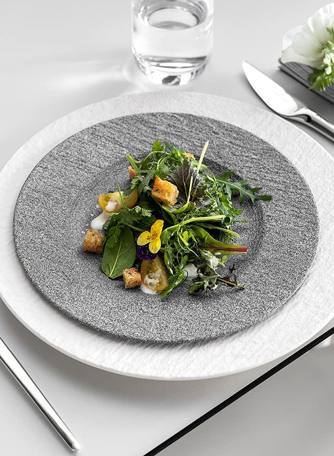 6-Piece Manufacture Rock Salad Plate Set Grey 8.75inch