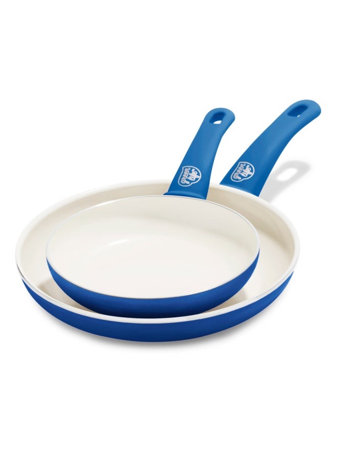 2 Piece Non-Stick Ceramic 7 Inch and 10 Inch Fry Pan Set with Soft Grip 2pack CC002382-001