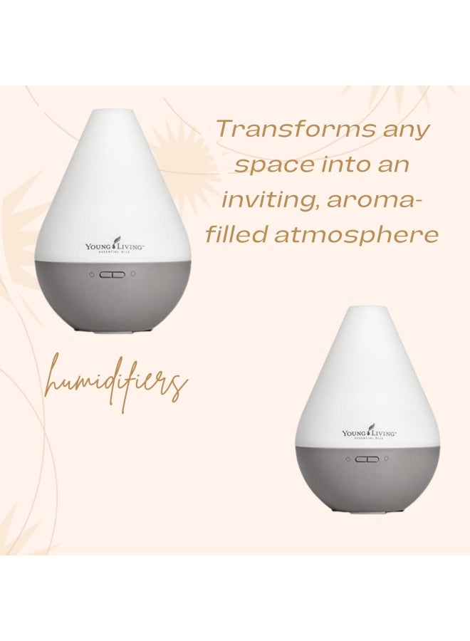 Dewdrop Essential Oil Diffuser Wtih Peppermint Oil 5Ml And Tangerine Oil 5Ml Elevate Your Space With Aromatherapy Humidifier Atomizer And Aroma Diffuser