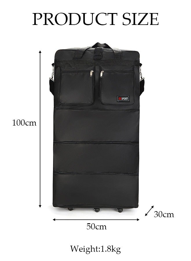 Expandable Foldable Carry-On Luggage Suitcase With 56-75L Capacity Collapsible Rolling Travel Luggage Bag With Six Universal Wheels Lightweight Suitcases For Air Travel