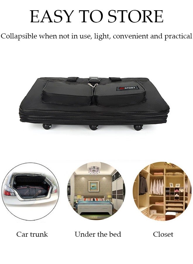 Expandable Foldable Carry-On Luggage Suitcase With 56-75L Capacity Collapsible Rolling Travel Luggage Bag With Six Universal Wheels Lightweight Suitcases For Air Travel