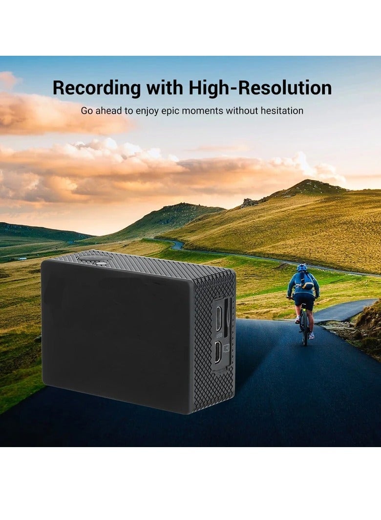 4K Action Camera, 1080p Wifi Multifunctional Underwater Waterproof Camera, Remote Control Ultra HD Video Camera, Rechargeable Helmet Video Recording Camera For Vlogging, (1pc, Yellow)