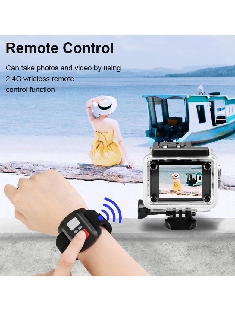 4K Action Camera, 1080p Wifi Multifunctional Underwater Waterproof Camera, Remote Control Ultra HD Video Camera, Rechargeable Helmet Video Recording Camera For Vlogging, (1pc, Yellow)