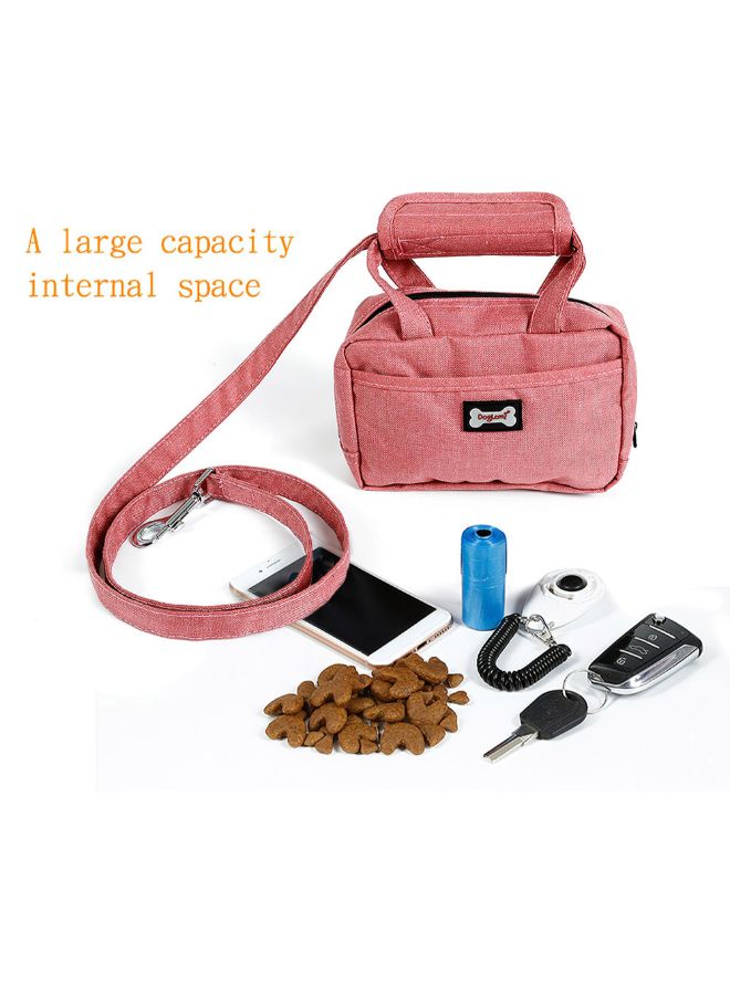 Waterproof Walking Leash With Functional Carrier Bag For Dogs Red 23 x 3 x 20cm