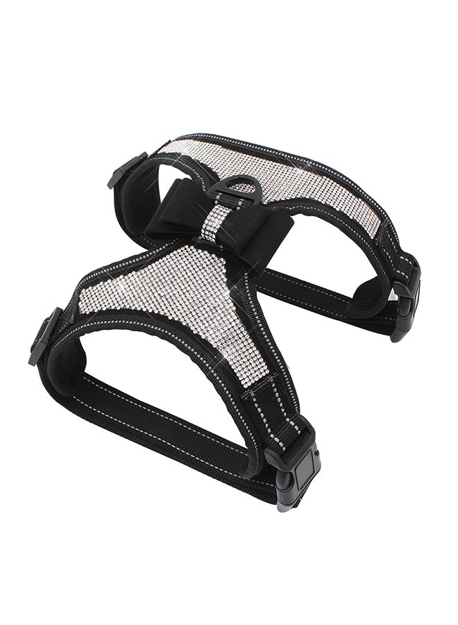 Adjustable Chest Strap For Pet Black/White