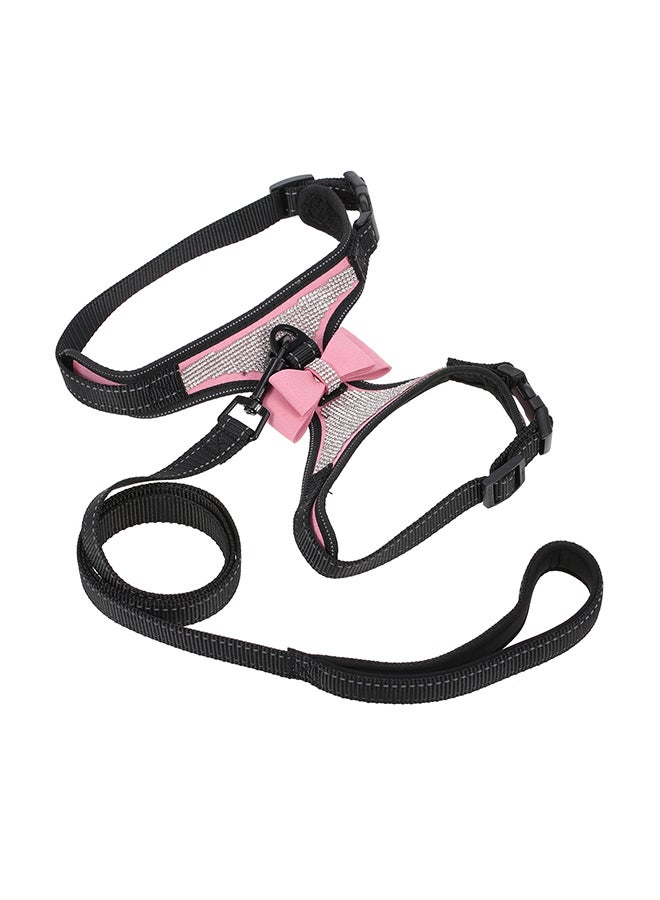 Adjustable Chest Strap For Pet Pink/Black