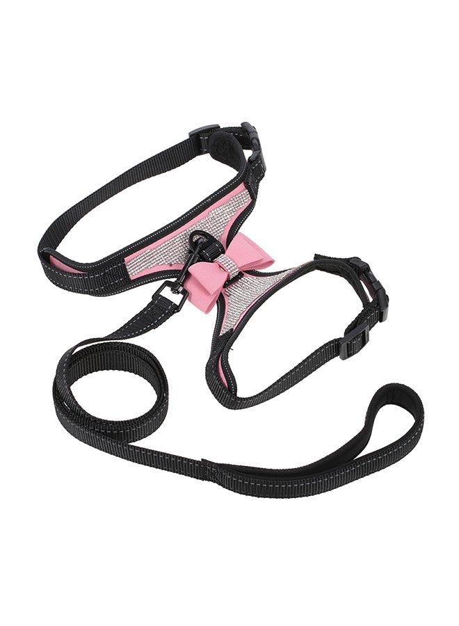 Adjustable Chest Strap For Pet Pink/Black