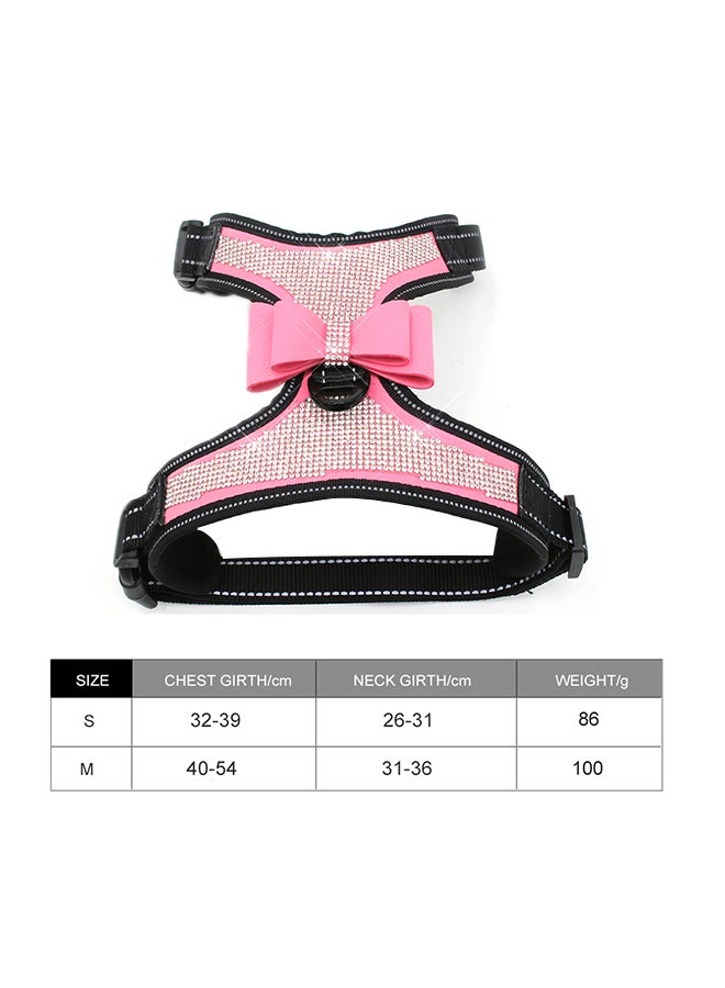 Adjustable Chest Strap For Pet Pink/Black