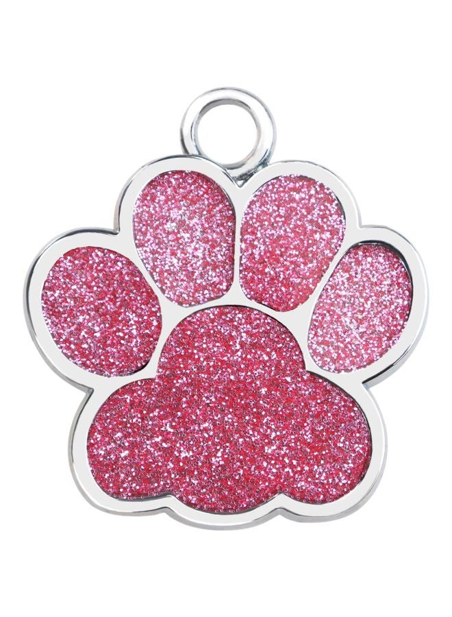 Paw Shape Dog Pendants Collar Silver/Pink 15x17x0.2cm