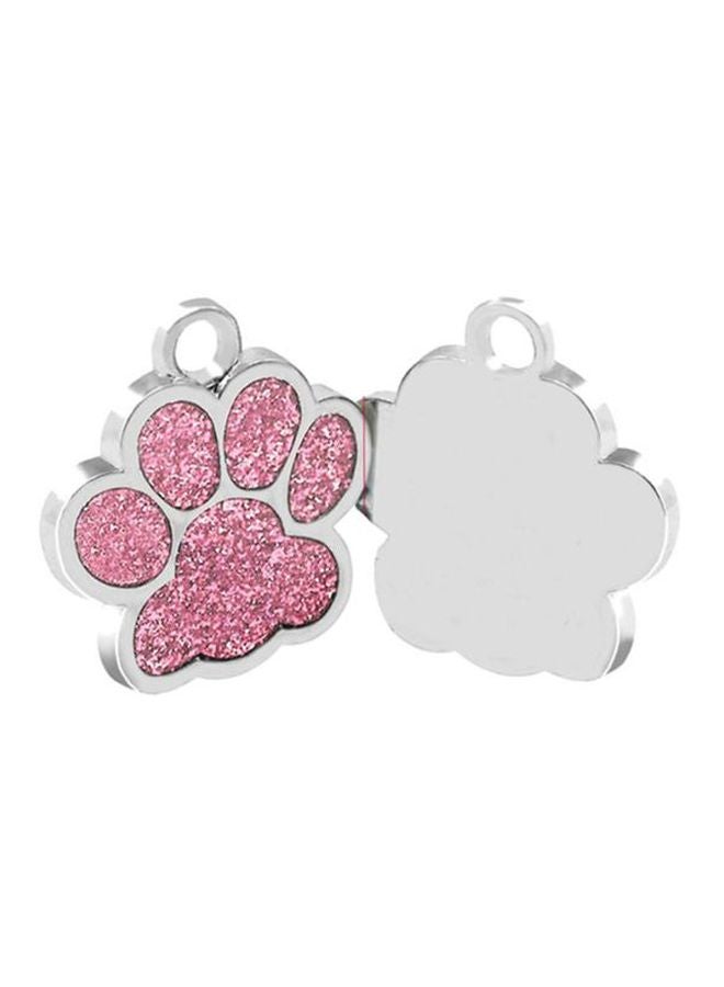 Paw Shape Dog Pendants Collar Silver/Pink 15x17x0.2cm