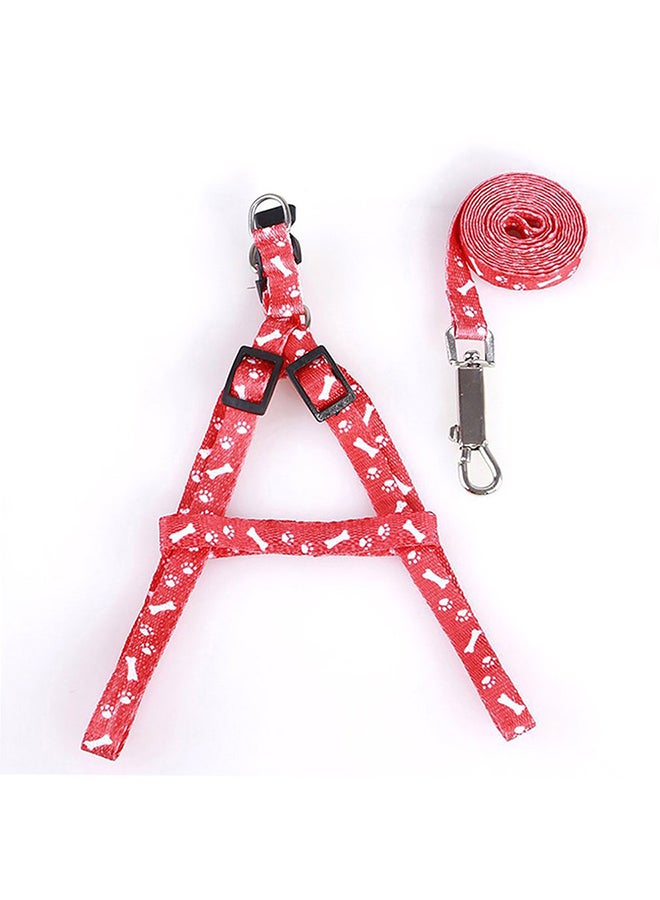 Adjustable Pet Harnesses With Leash Red/Black 120 x 1cm