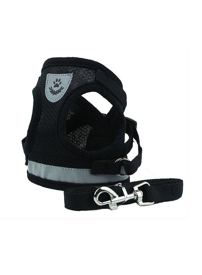 Reflective Traction Pet Harness With Leashes Black/Grey 55 x 12cm