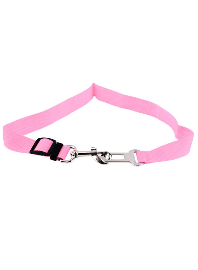 Retractable Safety Pet Seat Leash Pink/Black/Silver