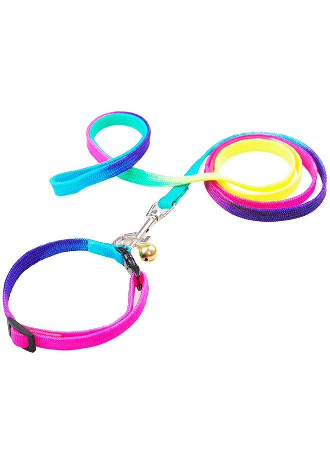 Colourful Pet Traction Collar With Leash Multicolour