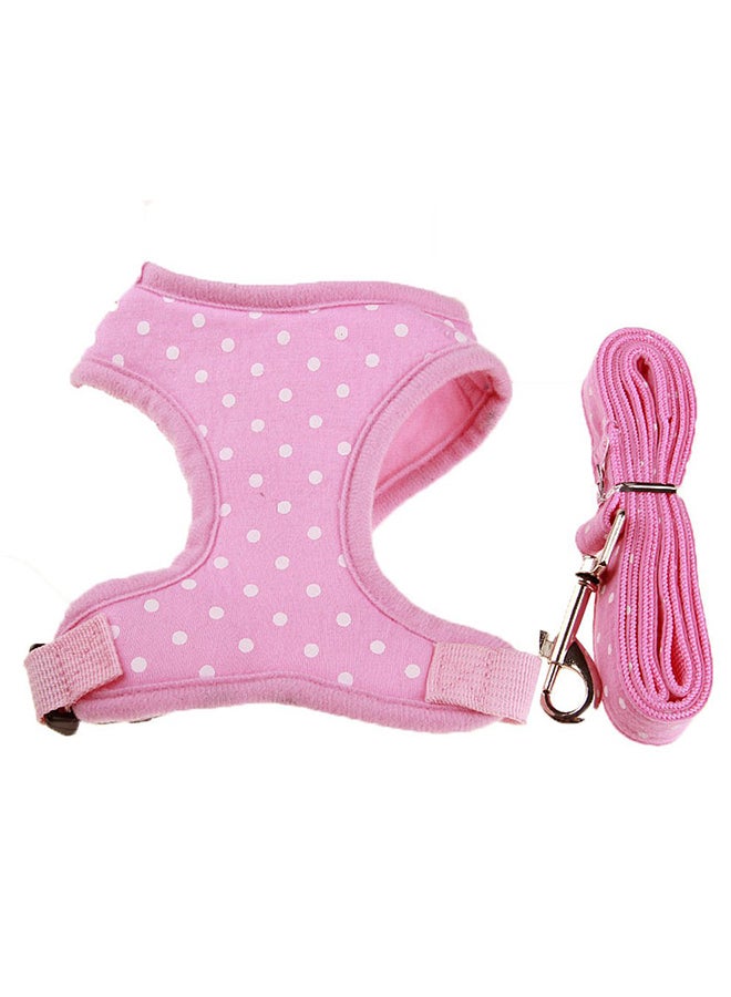 Breathable Mesh Dog Harness With Leash Pink M