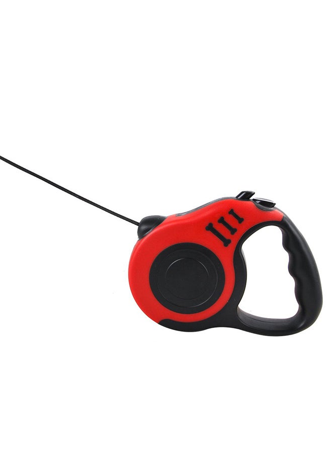 Retractable Pet Walking Leash Red/Black/Silver 3meter