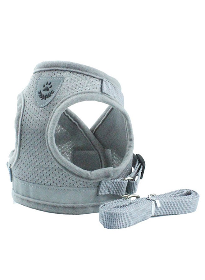 Reflective Traction Pet Harness With Leashes Gray 55 x 12cm