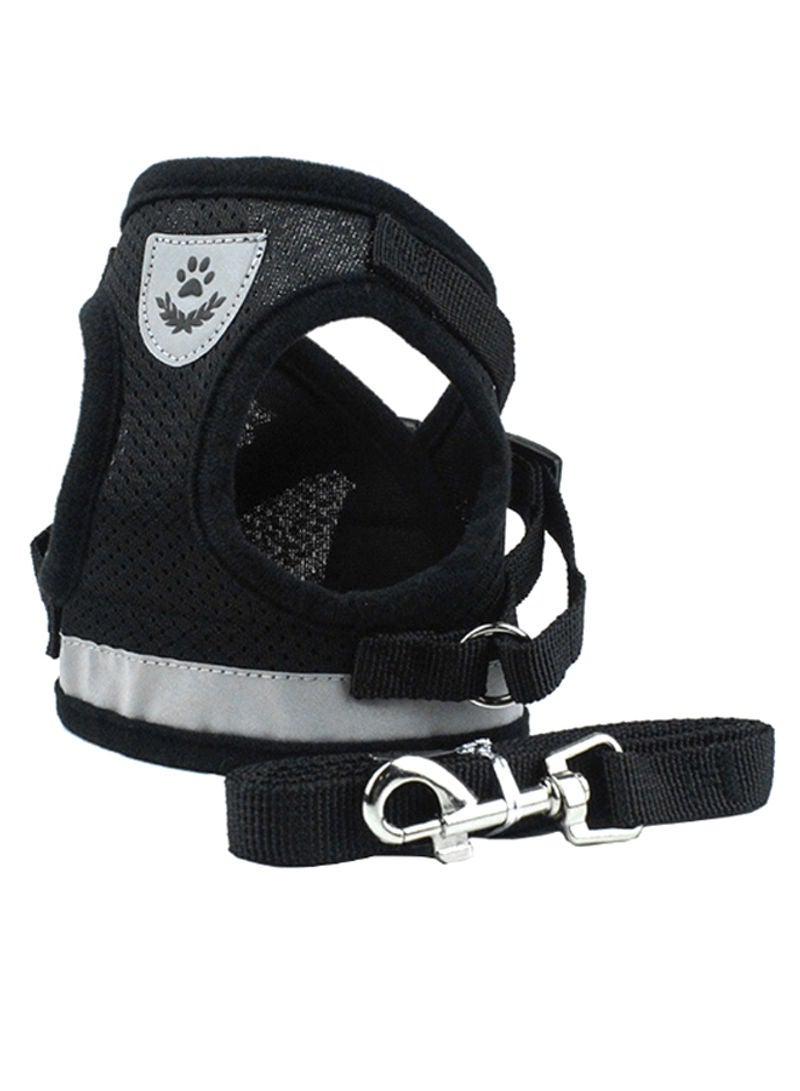 Breathable Soft Harness With Strap Black/White XL